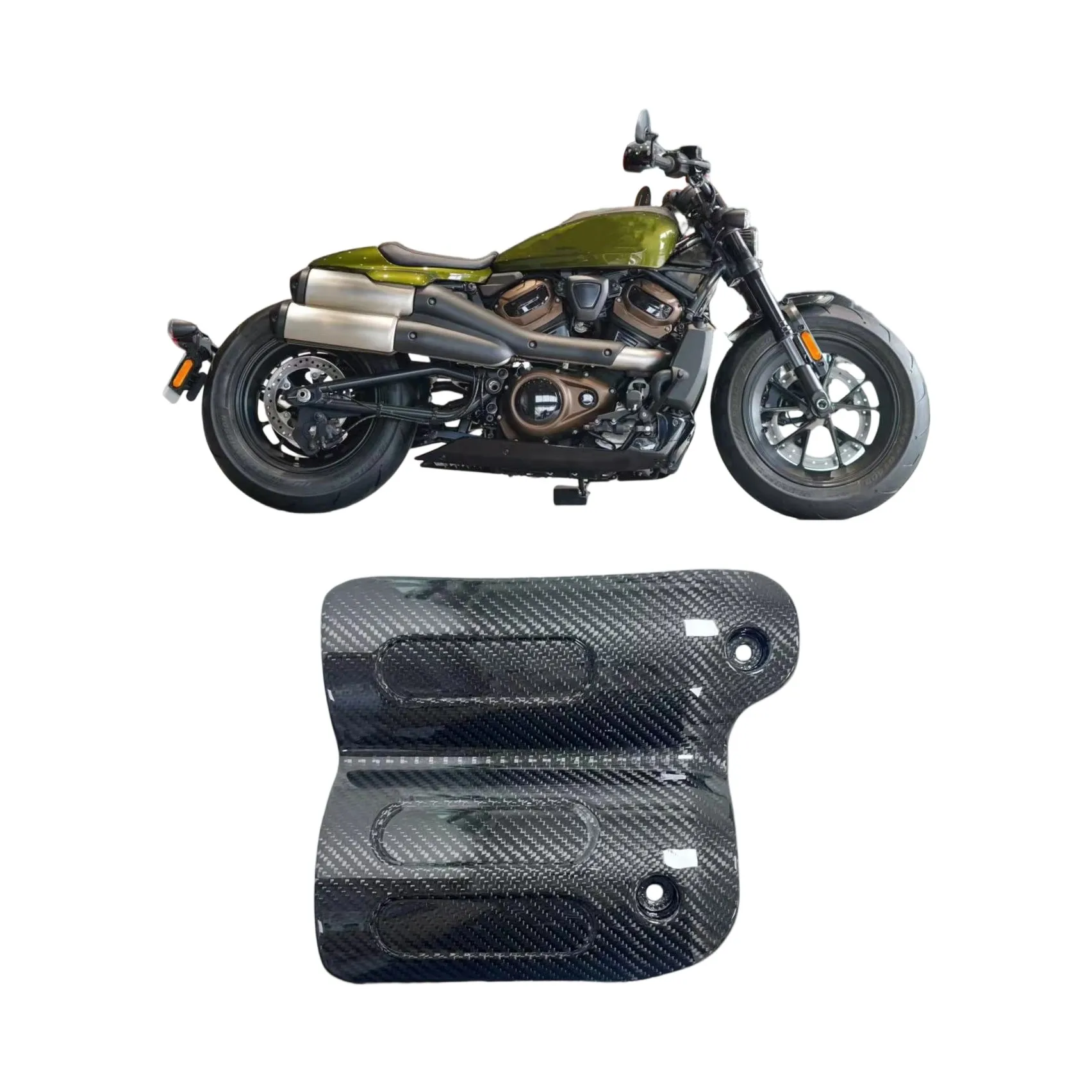 

Мотоциклетный теплозащитный экран из углеродного волокна для заднего пассажира, дефлектор для Harley 2021-2024 S1250 Sportster S 1250 RH 1250 RH 1250S
