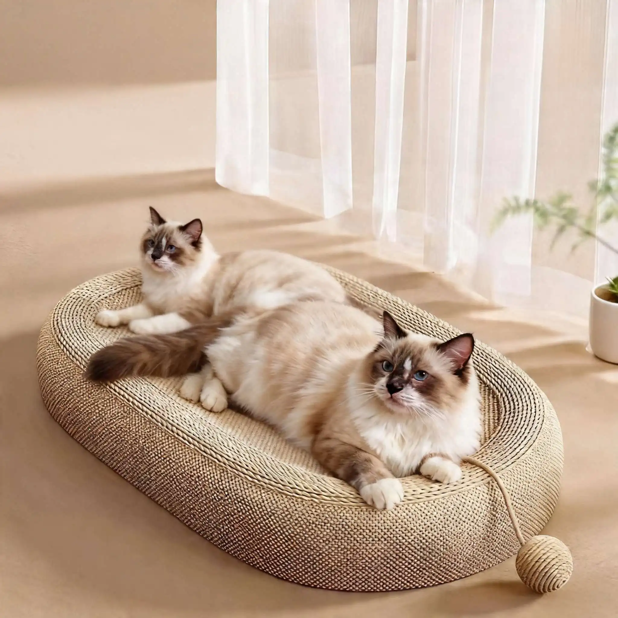 

Сизалевая когтеточка для кошек, износостойкая, многофункциональная лежанка для котят, диван-лежанка для питомцев, игрушка для ухода за когтями, всесезонная