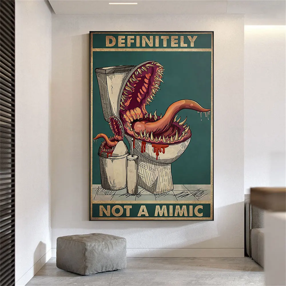 Vintage Definitely Not A Mimic Wall Art Canvas Painting Poster Wall Picture For Home Livingroom Bathroom Office Decor Gifts