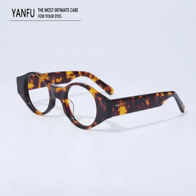 

Round Frame Glasses Men Myopia Reading Eyewear Retro Thick Acetate FOR Women Vintage Optical Prescription Custom Logo Eyeglasses