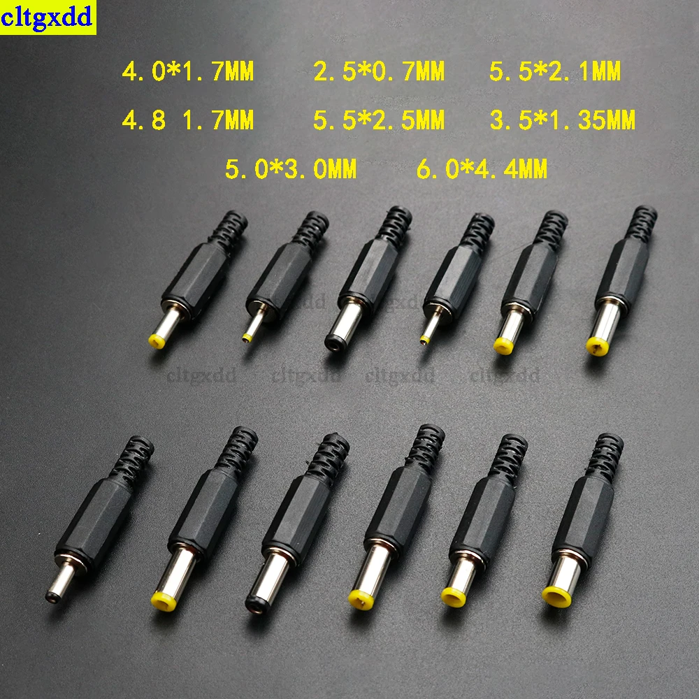 

Cltgxdd 5piece DC power connector 5.5x2.1/5.5x2.5/5.0x3.0/3.5x1.35/4.0x1.7 mm male plug socket adapter PCB installation DIY