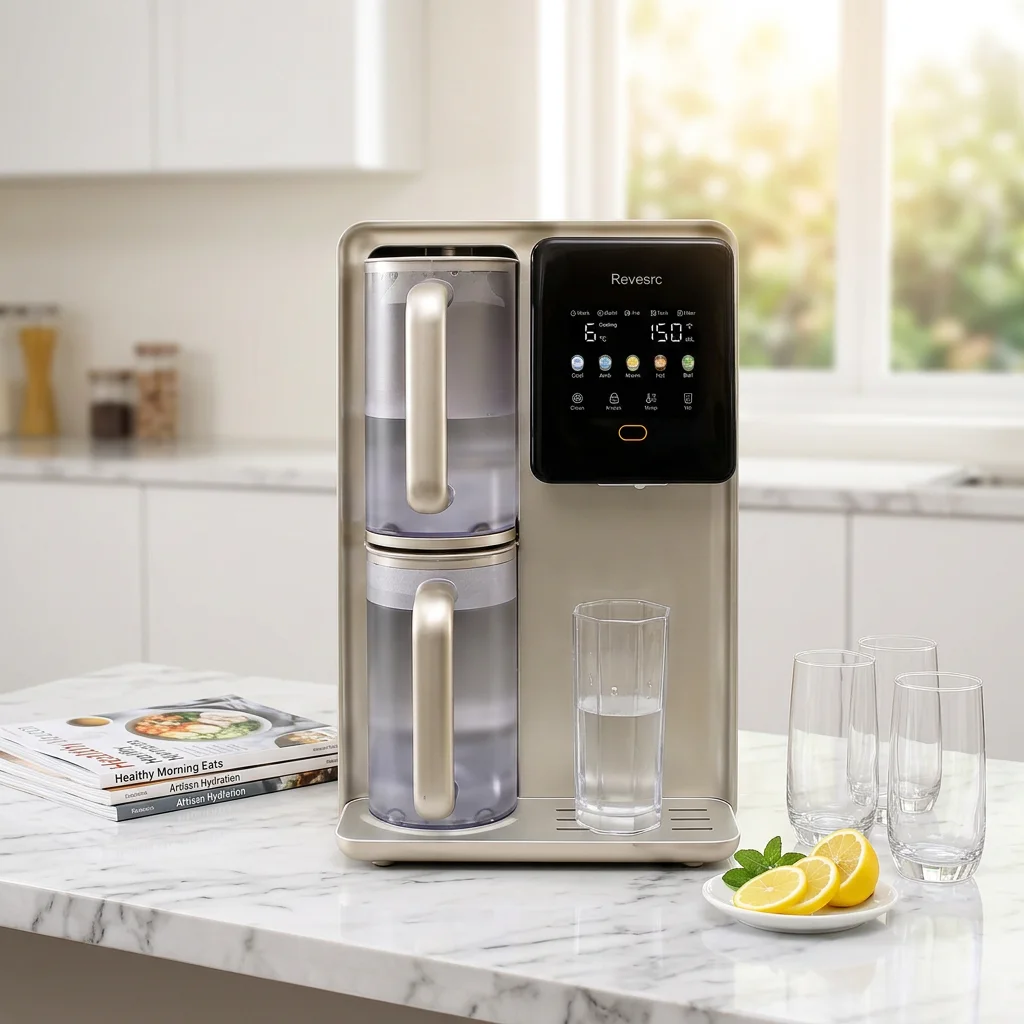 Intelligently Designed Electric Smart Water Dispenser Plastic Hotel Use Hot Cold 7 Temperatures 5 Volumes Preset Dual Tank