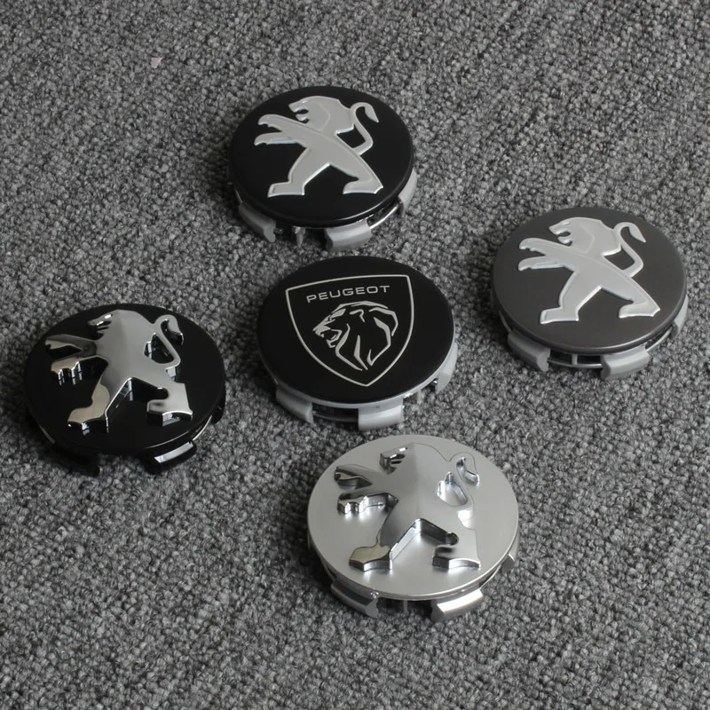 4pcs 60mm Car Wheel Center Caps Hub Center Cap Covers Metal Emblem Cap For Peugeot 308 3008 206 307 207 208 407 508 2008 5008 view 3