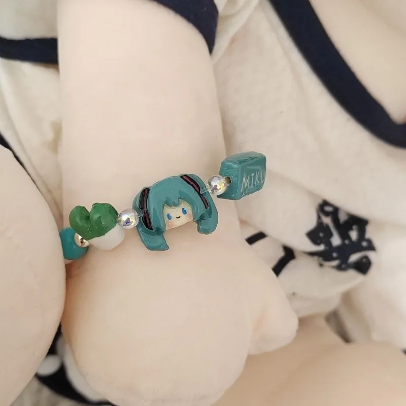 Handmade polymer clay Hatsune Miku bracelet, niche original anime accessory
