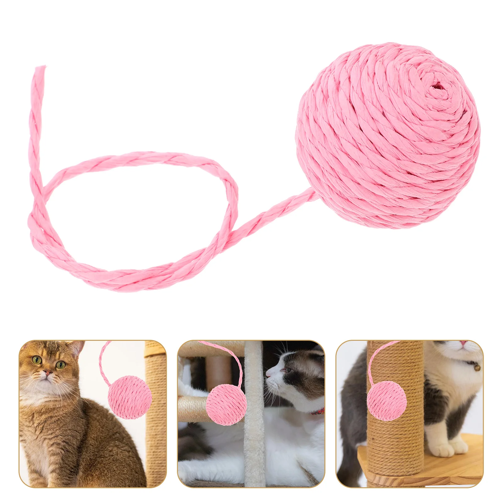 

With Tails For Scratching Post Sisal Rope Chewing Interactive Playtime Accessories Indoor Cats Durable Replacement Scratching