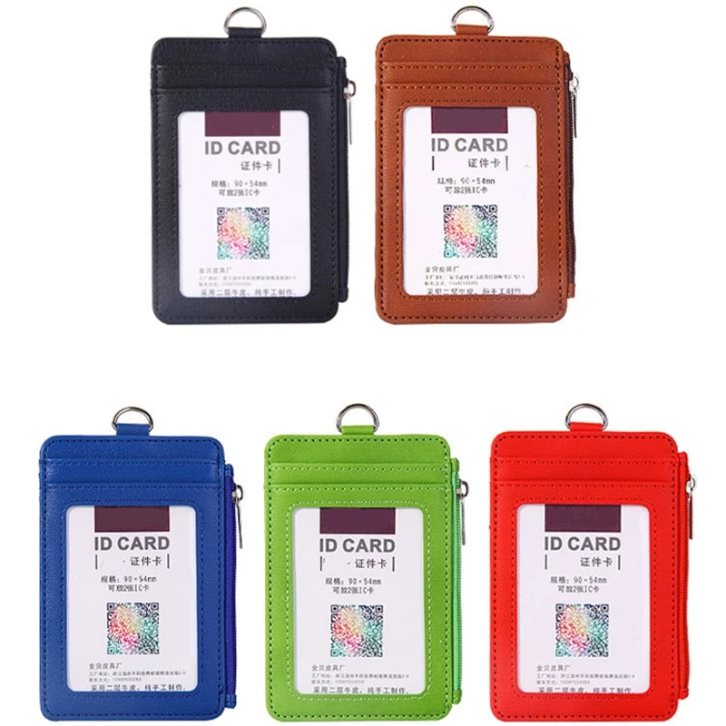 Leather Work ID Card Holder ID Card Credit Card Badge Holder Business Doctor Exhibition Card Office Accessories