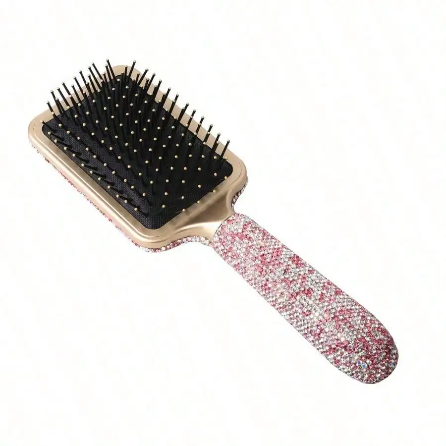 

Ladies, A High-Quality Artificial Gemstone Embedded Air Cushion Comb, With A Long Handle, Can Be Used As A Comb, Hairbrush, Hairbrush, Hair Accessory, Hair Care And Hair Styling Product (Suitable For Salons), Travel Necessities, School Supplies, Travel An