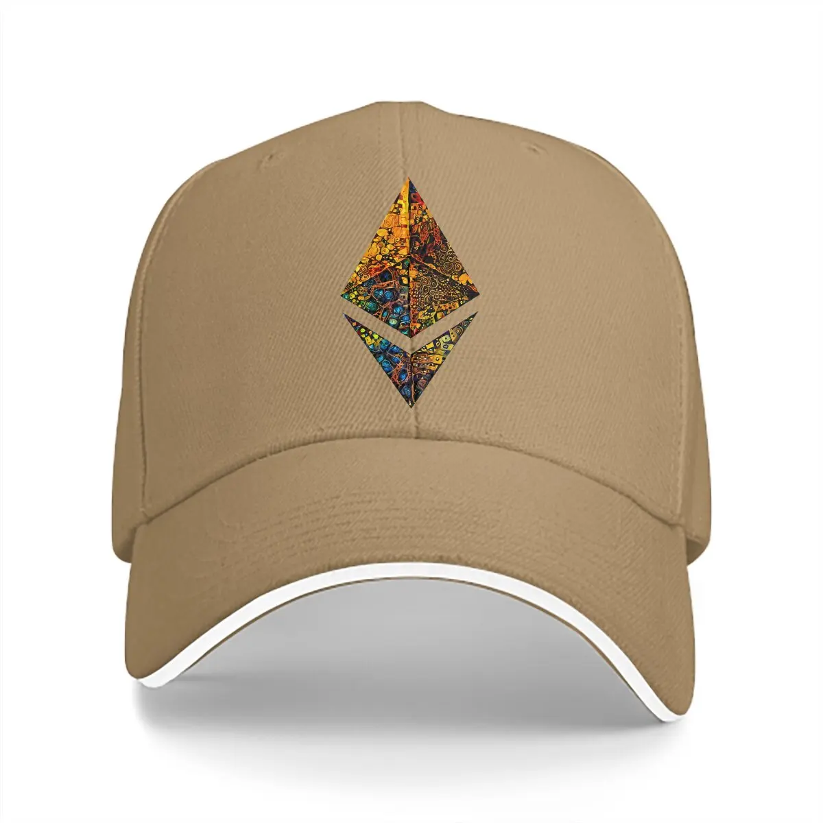 Pure Color Dad Hats Gold Leafed ETH Crypto Etherium Men's Hat Sun Visor Baseball Caps Cryptocurrency Peaked Cap