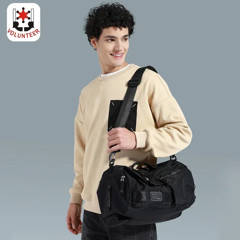 Volunteer Travel Oxford Multifunctional Bag Men Casual Shoulder Crossbody Bag Man Sports Handbag Fitness Waterproof Bag 1825-11