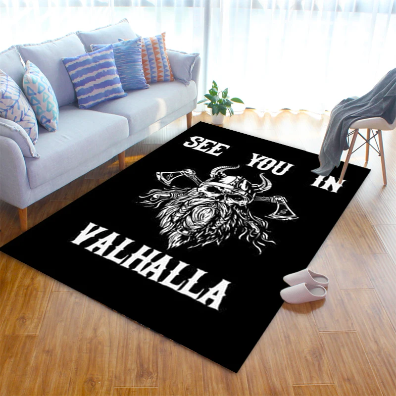 

Norse Mythology Thor Valhalla Vikings Skull Series 3D Printed Rug, Area Rug Large, Carpets for Living Room Bed Room, Bath Rug