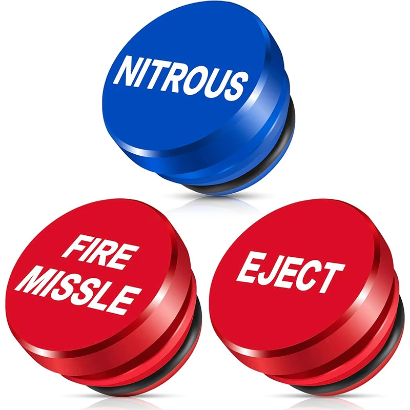

3 Pcs Car Cigarette Lighter Cover Waterproof FIRE MISSILE EJECT NITROUS Button Aluminum with Standard 12 Volt Power Source