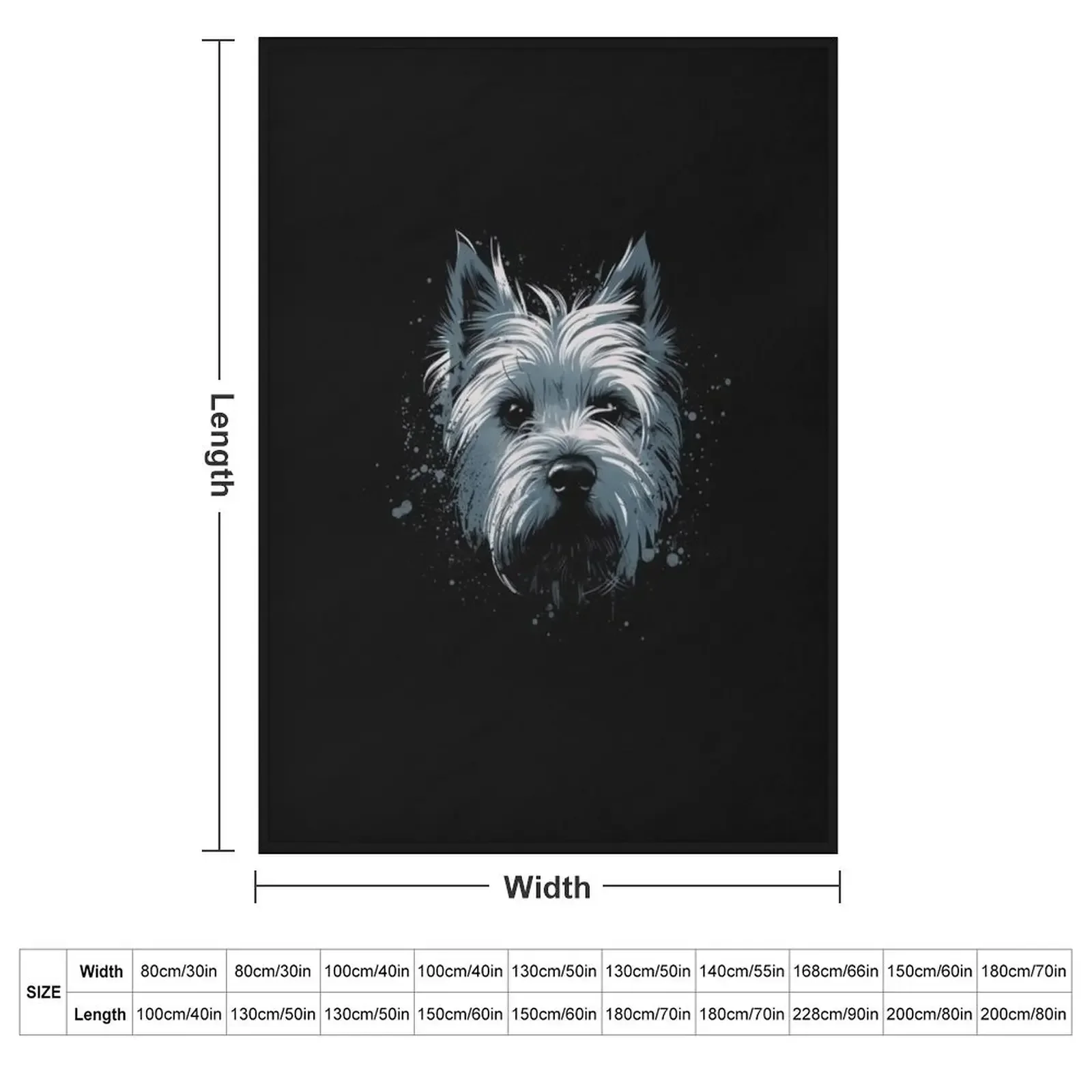 A Westie In Distressed Style In Cool Tones For Dark T-shirts Throw Blanket Soft Plush Plaid Soft Plaid Blankets