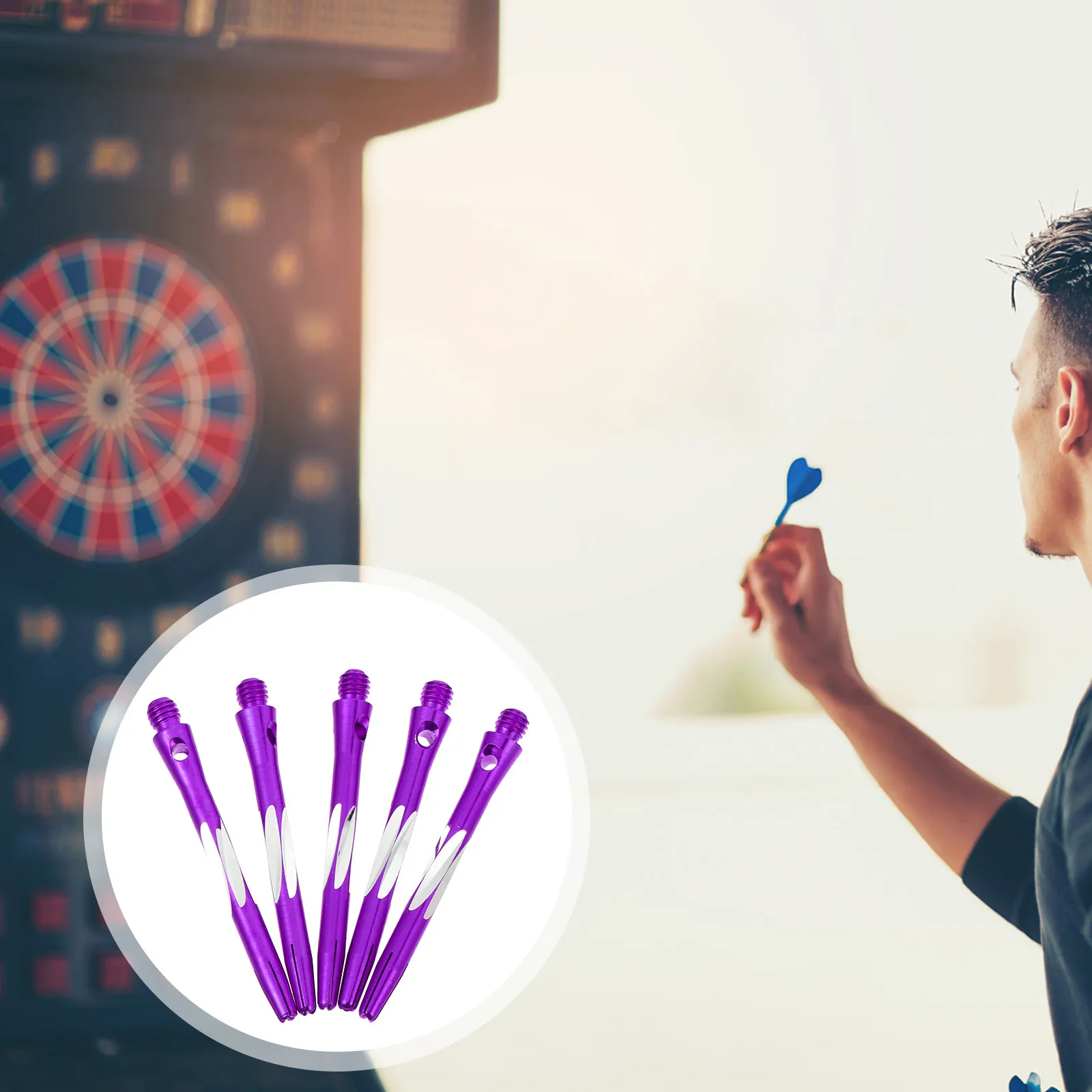 

5Pcs Premium Aluminium Alloy Dart Shafts 2Ba Standard Thread Front-Loaded Weight Balance for Enhanced Flight Path Dart Stem