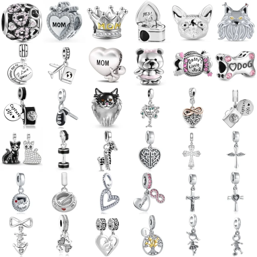 2026 Hot Selling 925 Silver Cross,Camera,Bead Pendant,European Original Bracelet DIY Accessories Exquisite Jewelry