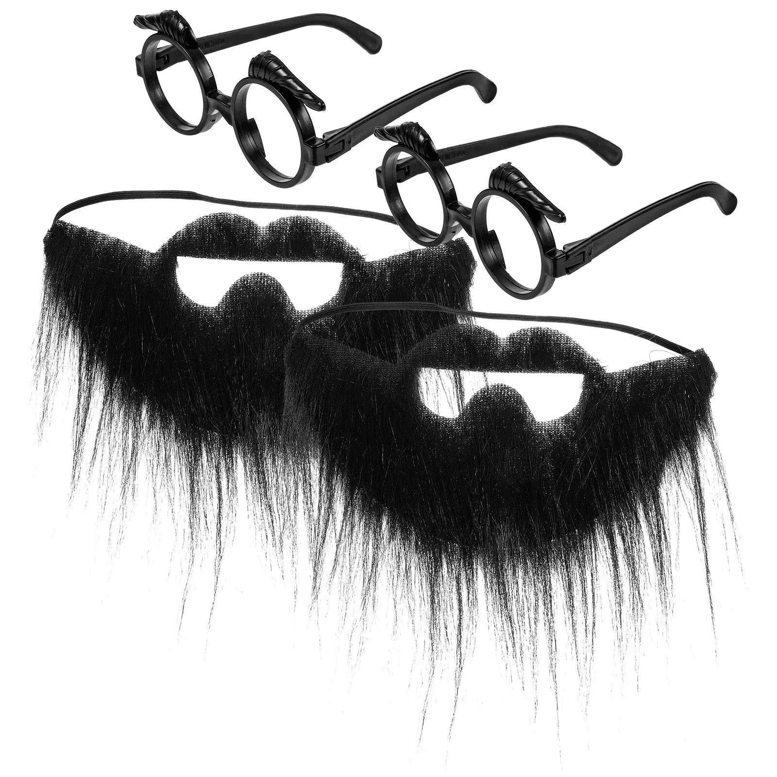 

2 комплекта: Накладная борода и очки для костюма старика, реалистичные забавные очки для ролевых игр и косплея