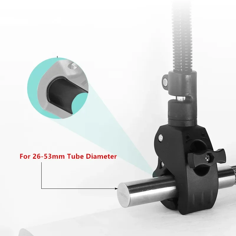 Braçadeira Universal Gooseneck para Braço Soquete Duplo, Clipe de Montagem Preguiçoso, Mãos Flexíveis, Braço Longo, Suporte com 1 Polegada Ball