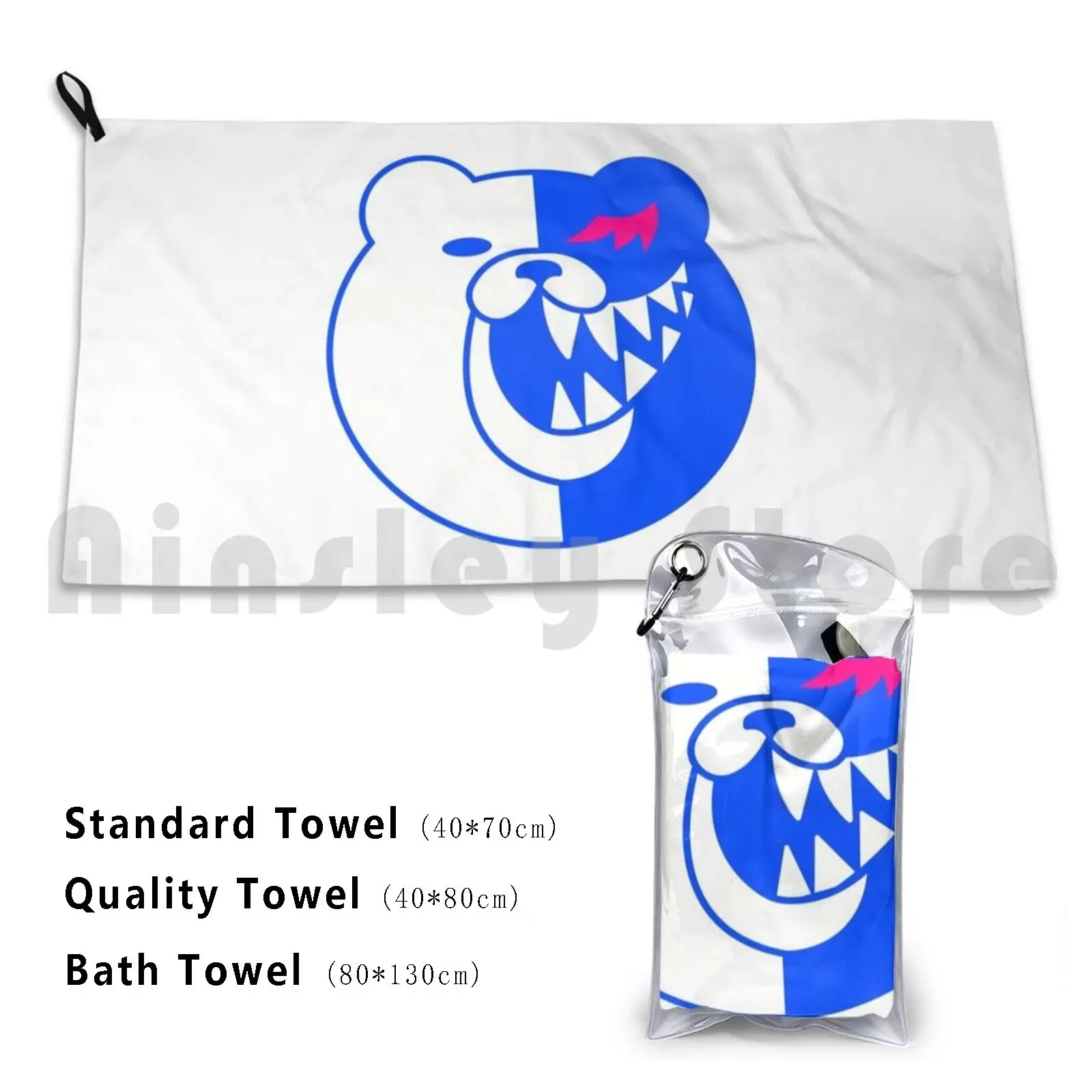 Monokuma Laugh Bath Towel Beach Cushion Monokuma Danganronpa Bear Scary Anime Cute Laughing Creepy Monobear