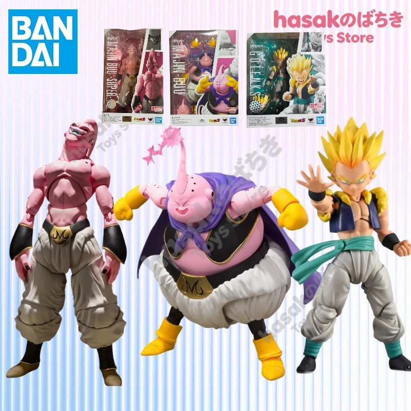 

In Stock BANDAI Original S.H.Figuarts DRAGON BALL MAJIN BOO GOTENKS SHF Action Figure Model ToyGift for Kid Foam Box Packaging