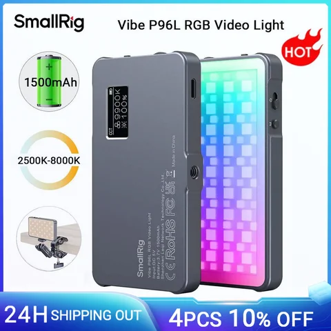 Smallrig p96l rgb luz de vídeo portátil metal led câmera luz, 2500-9000k cri 96 + iluminação de foto e vídeo para sony-3489b