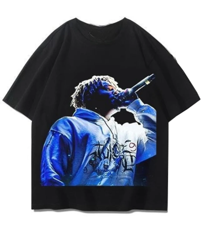 

The 2025 Summer New Juice World Graphic Print Fashionable Casual High-quality Cotton Round-neck T-shirts for Men