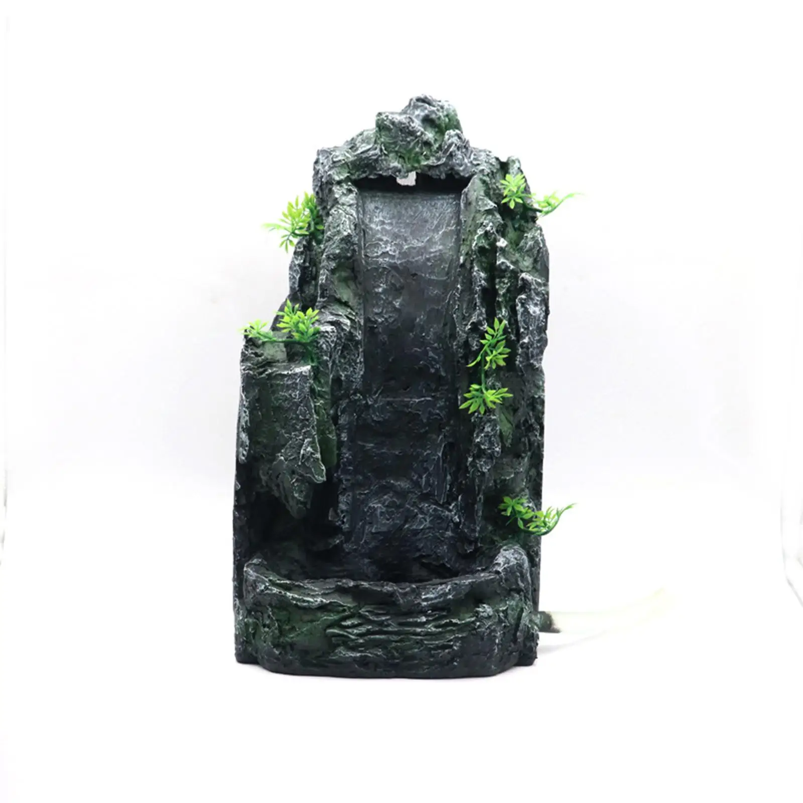 

Natural Aquarium Mountain Tree Rock Pond Ornament Durable Resin Glass for Betta Snails Turtle Hiding in Fish Tank Aquariums