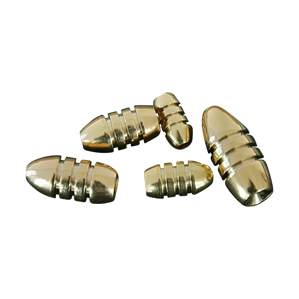 5pcs Brass Weight Sinker Easy Sink Bullet Brass Weights For Inline Spinner Lure Rotatable Sinker For Fishing Tackle