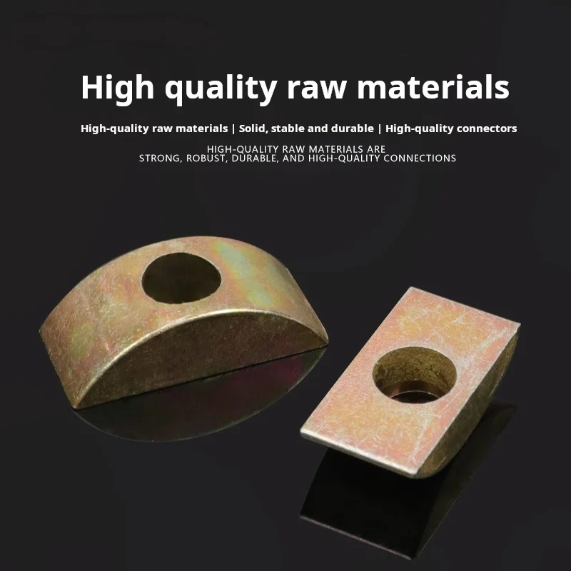 Zinc Alloy Moon Shaped Cushion Half Circle Nut Large Platform Connector Plastic Half Moon Cushion Nut
