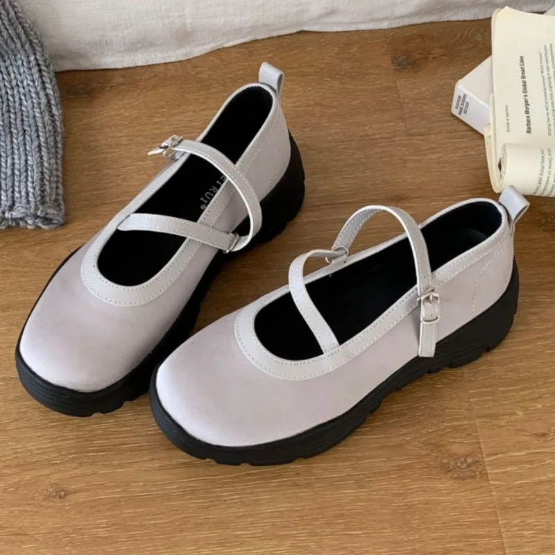 

New Style Ballet Sneaker for Woman Casual Satin Round Toe Thick-soled Sports Shoes Comfortable Soft Sole Women's Loafers