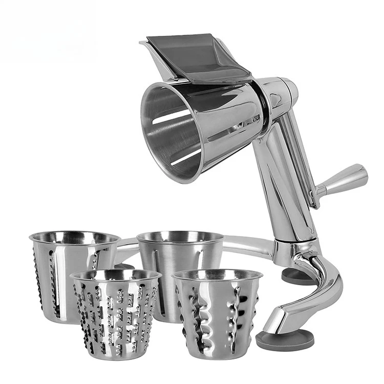 Multifunctional 4-in-1 Manual Roller Rotary Cheese Grater Fruit Slicer Vegetable Shredder Potato Peeler Home Kitchen