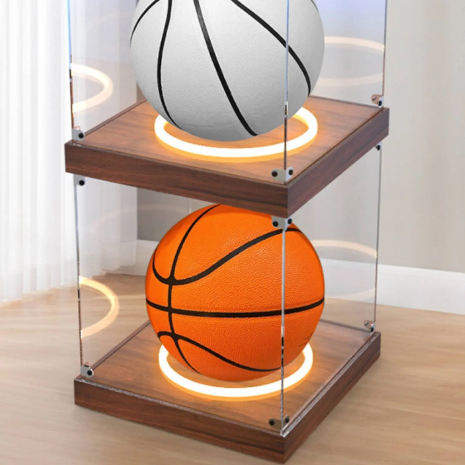 Acrylic Roundball Display Case Scuff Protection Athletic Sphere Display Box Clear Sports Sphere Box Anti-Yellowing for Game Room
