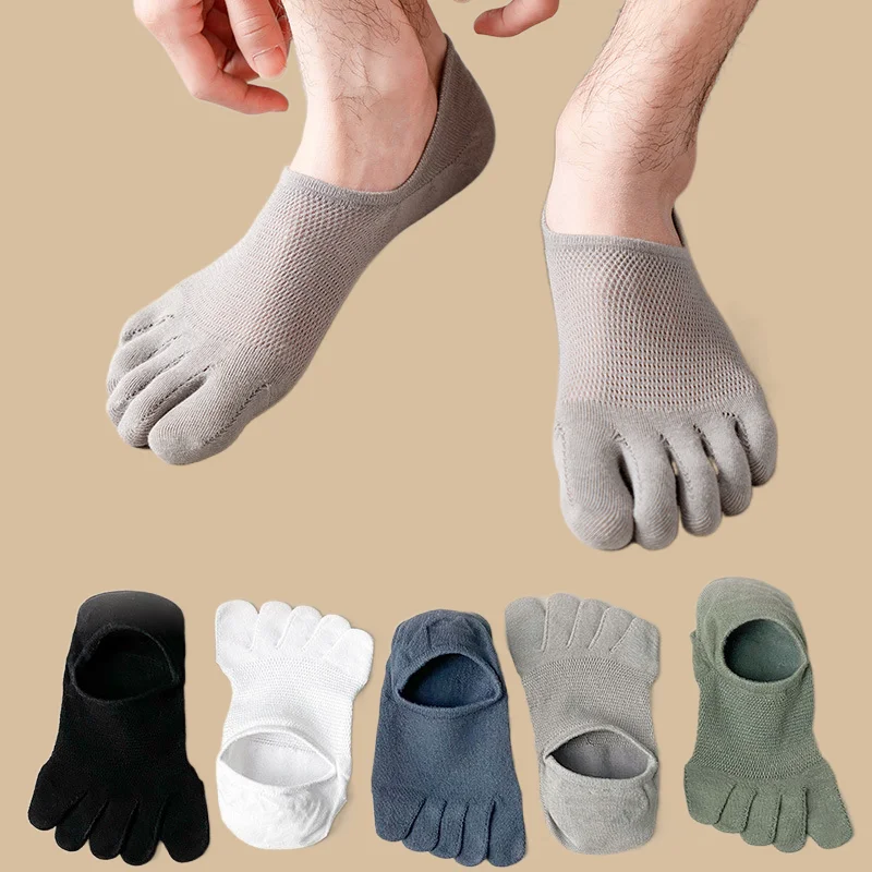 5/10 Pairs High Quality Men Five Toe Short Socks New Fingers Five Finger Women's Boat Socks Breathable Separate Men Women Socks