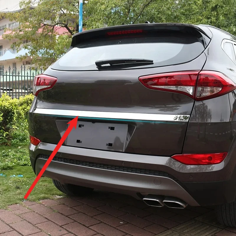 Cubierta de manija de puerta trasera de maletero, moldura de bisel, estilo cromado inoxidable, para Hyundai Tucson 2015, 2016, 2017, 2018