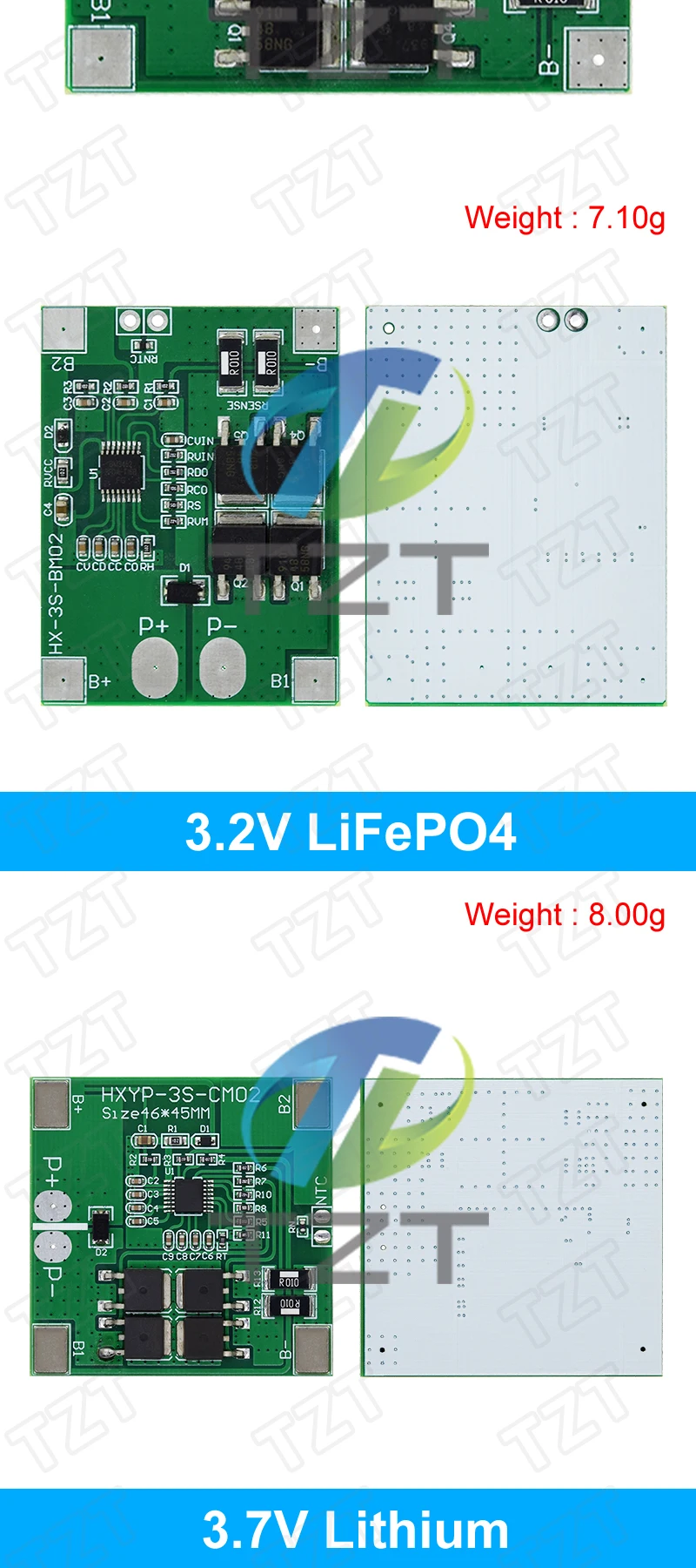 TZT 1/3PCS 3S 9.6V 11.1V 12.6V Lifepo4 Li-ion Lipo Lithium Batterieschutzplatine 18650 BMS 14A Begrenzung 20A PCB 4-Zellen-Pack PCM – Detail 7