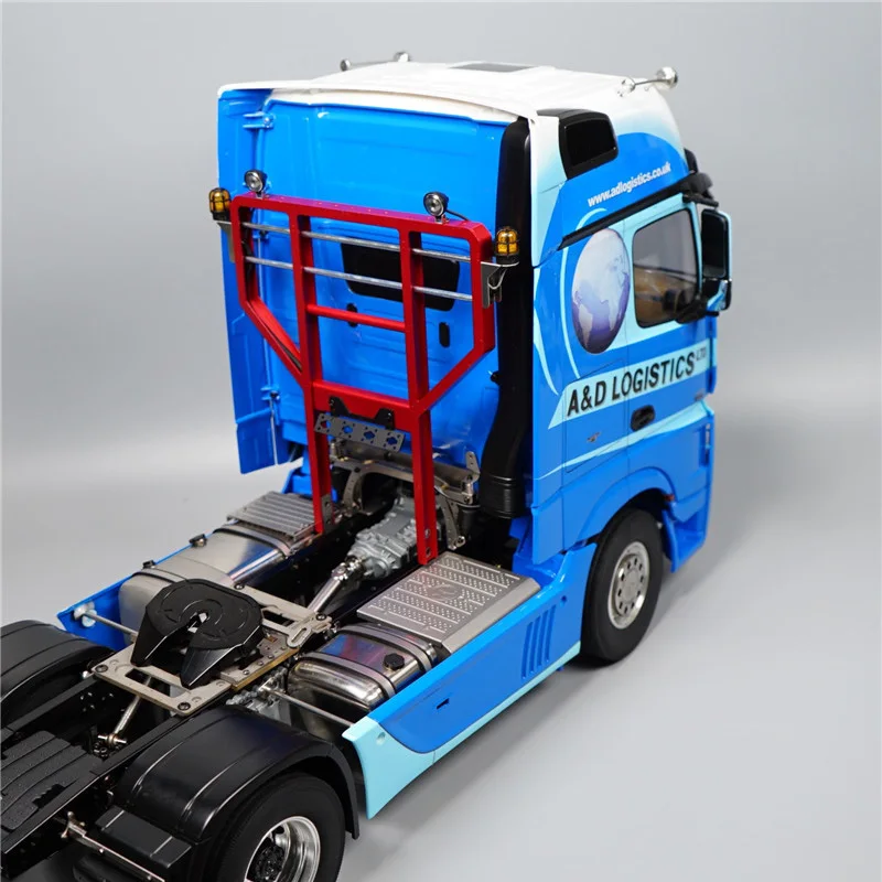 Estante de equipo de Metal, soporte de luz pequeño para camión Tamiya RC SCANIA 1/14 770S 56368 VOLVO ACTROS BENZ MAN LESU, modelo de coche
