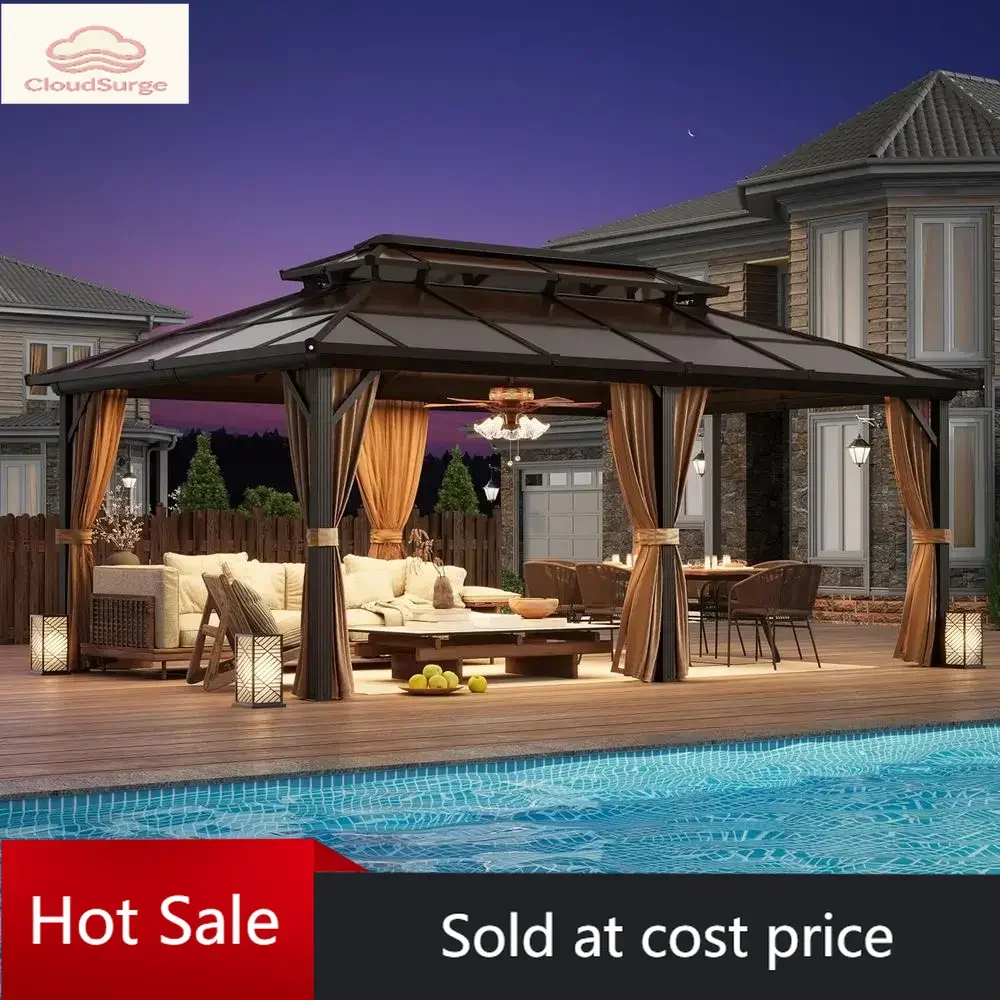 

Акция: ограниченное предложение по цене! Уличная беседка с двойной крышей из полипропилена, 20' x 12', с занавесками и москитной сеткой для патио, сада.