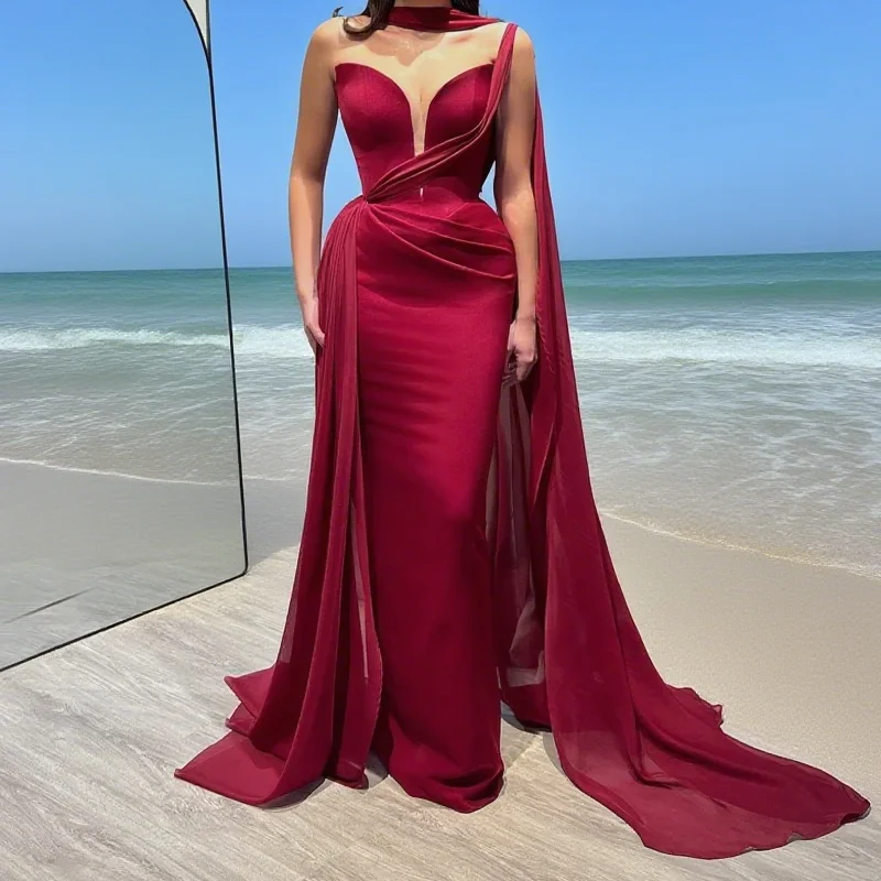 

Fascinating Mermaid Women Evening Dresses Sweetheart Collar Prom Gowns Mopping Length Party Vestidos Customized