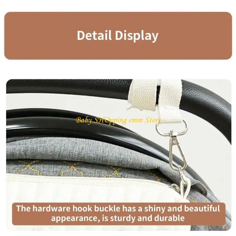 

23GD Pram Hanging Bag for Women Mom Bag Embroidered Letter Pattern Handbag Large Capacity Multifunction Diaper Bag
