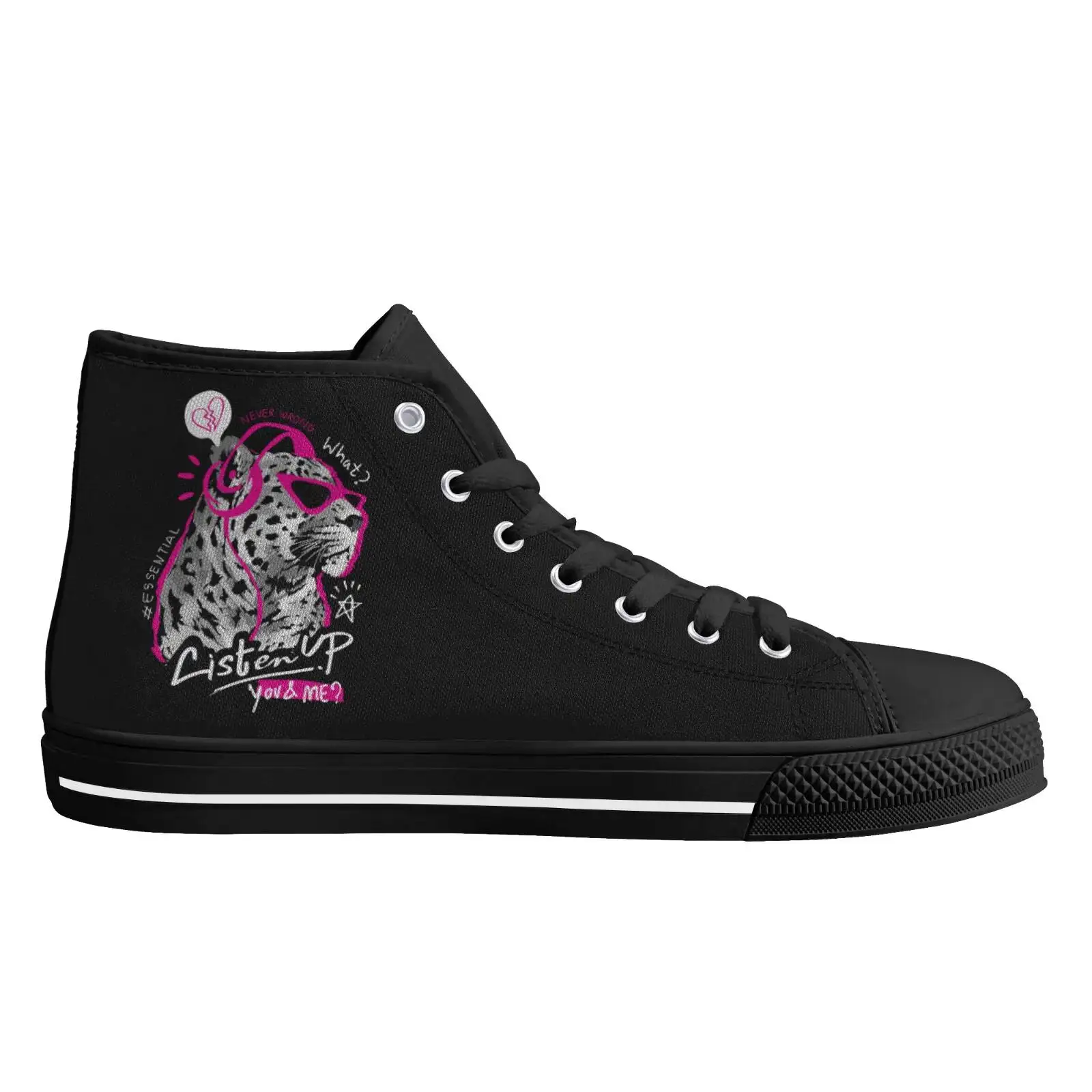 Custom Tiger Graphic Classic Top Canvas Vulcanized Shoes Teenage Flats Sneakers High Quality Footwears