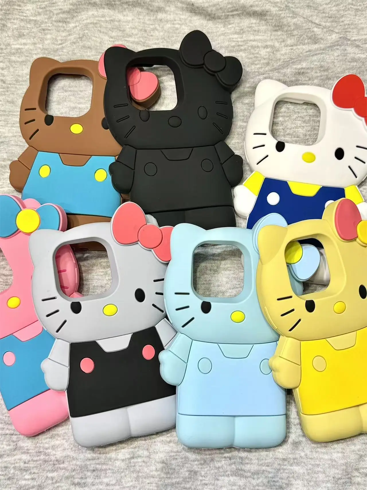 Para iPhone 16 Plus 15 14 13 12 Pro Max 11 Promax funda de teléfono nueva 3D Hello Kitty dibujos animados creativos de silicona suave Y2k nueva funda