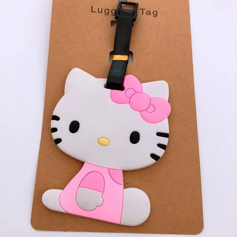 Kawaii Hello Kitty Luggage Label Cute Luggage Tag Sanrio Anime Cartoon Suitcase ID Address Holder Baggage Boarding Portable