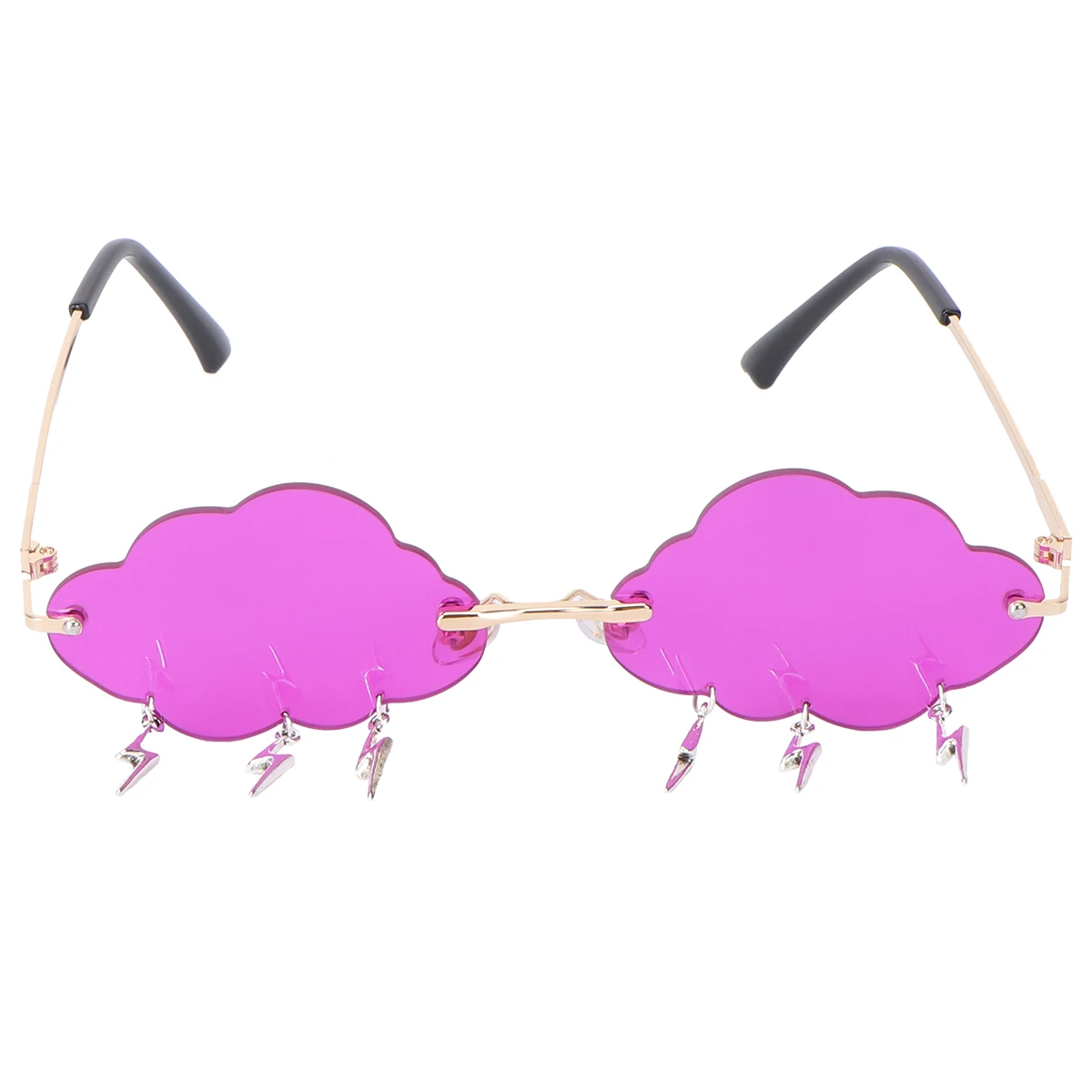 

1 Pair Shape Sunglasses Frameless Cloud Glasses For Women Party Uv Protection Stylish Unique Fashion Shades Rimless