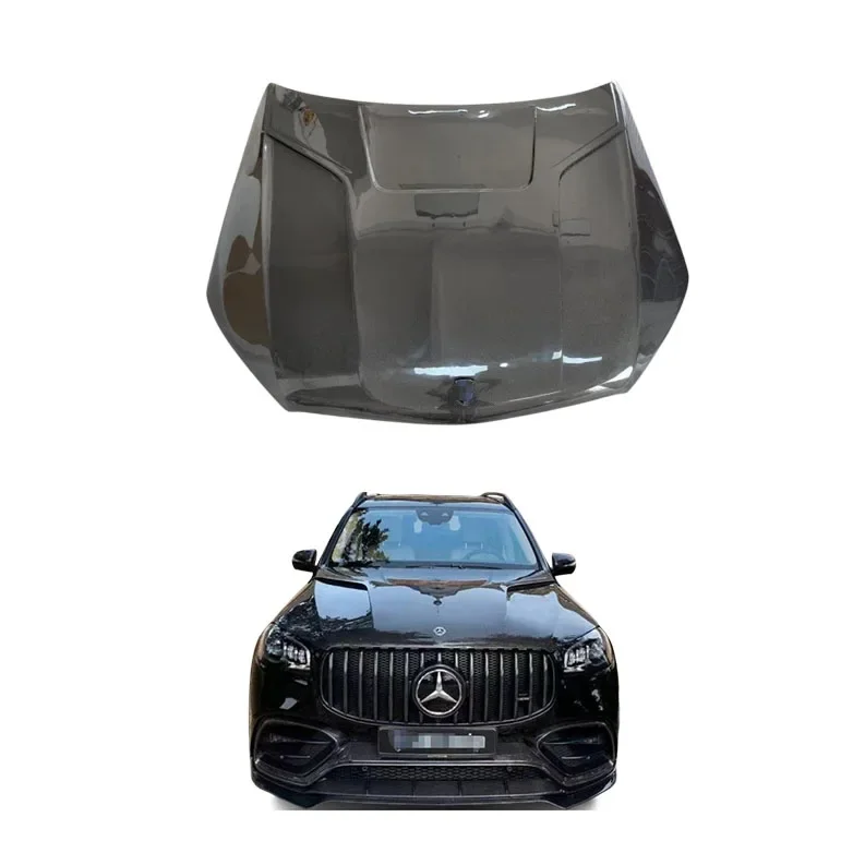 High quality Hood LD style for 2021+ Mercedes Benz GLS upgrade carbon fiber Engine Hood Perfect Fit Hood Two style engine cover