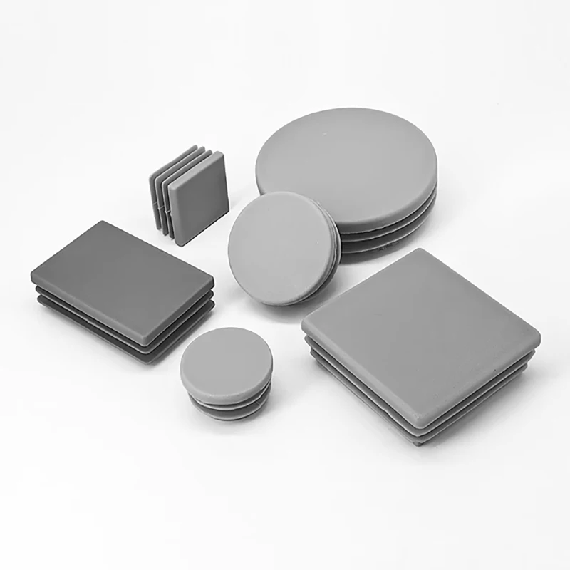 20Pcs Grey Round PP Plastic Plug Pipe Plug Table Chair Footrest Furniture Accessories Dia16mm-60mm Hardware Protection