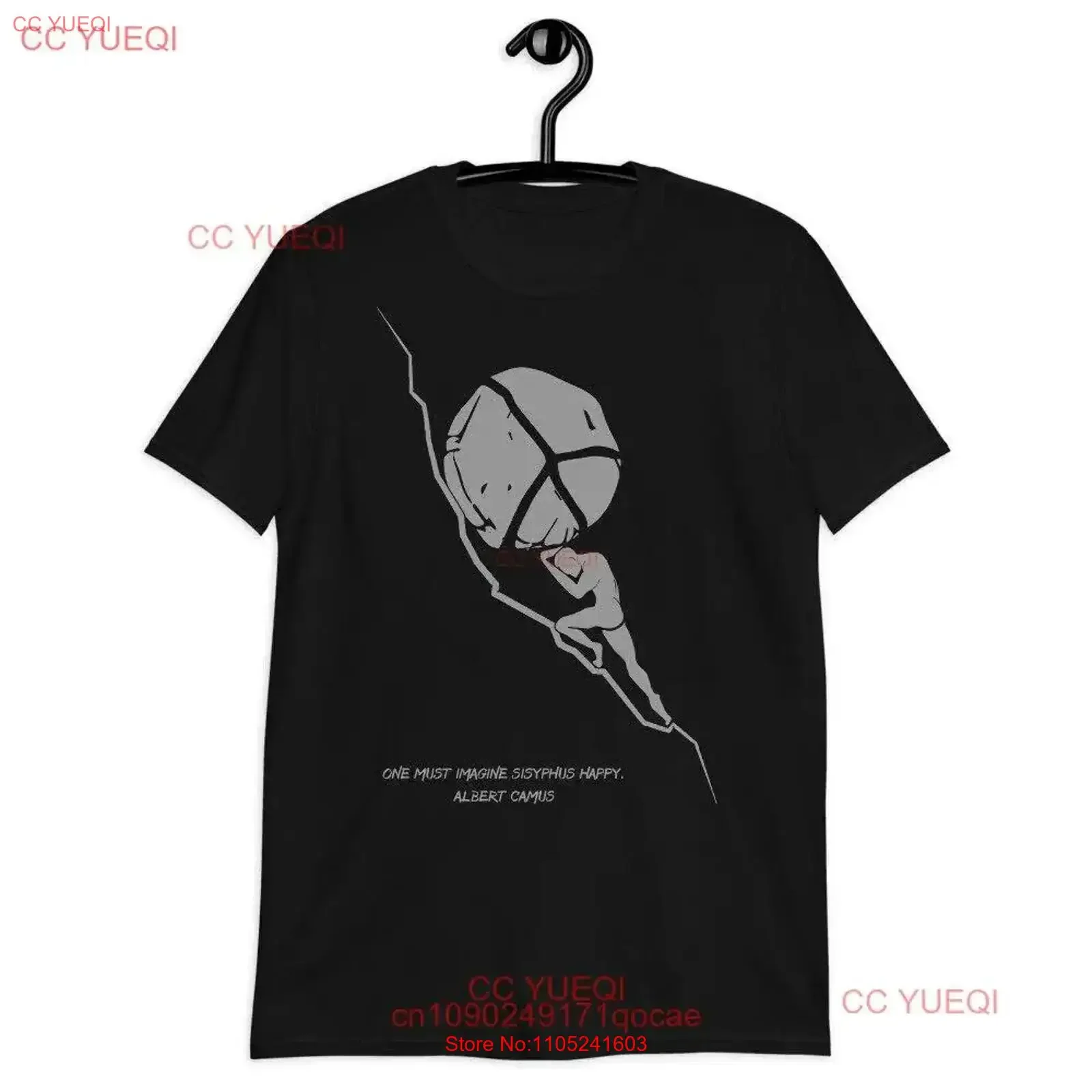 Philosophy Spiritual T Shirt Clothing One Must Imagine Sisyphus Happy vintage Washed Casual graphic homme Breathable streetwear