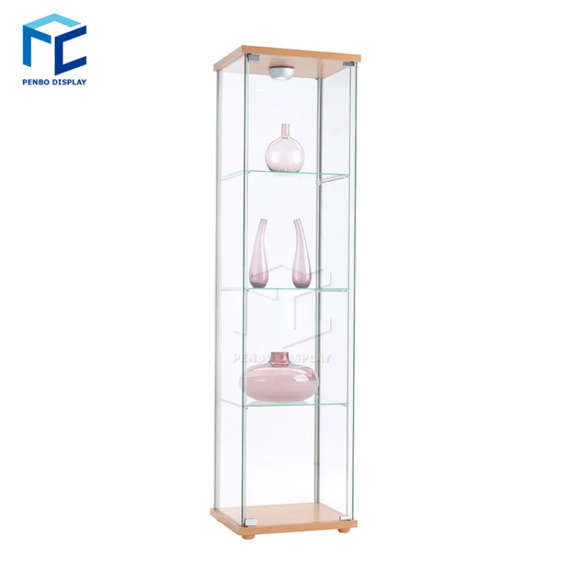 

2025customized.Modern design led lighting portable black aluminum frame wall glass display showcase