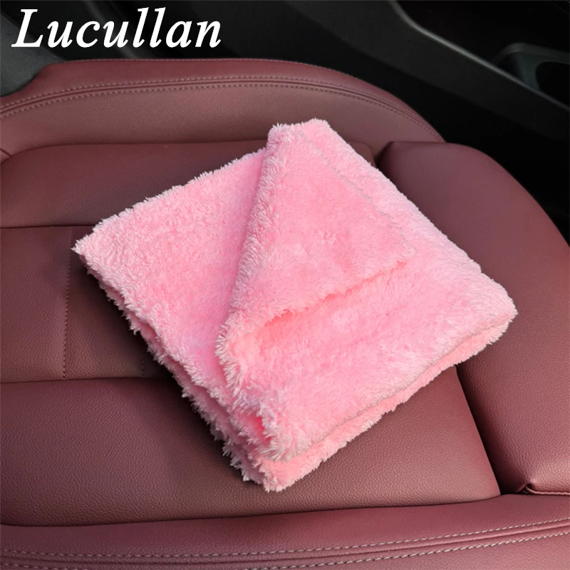 Lucullan Brand Super Glory asciugamano in microfibra di peluche senza bordi 40x40cm 500gsm panni per lucidatura lucidatura finiture autolavaggio