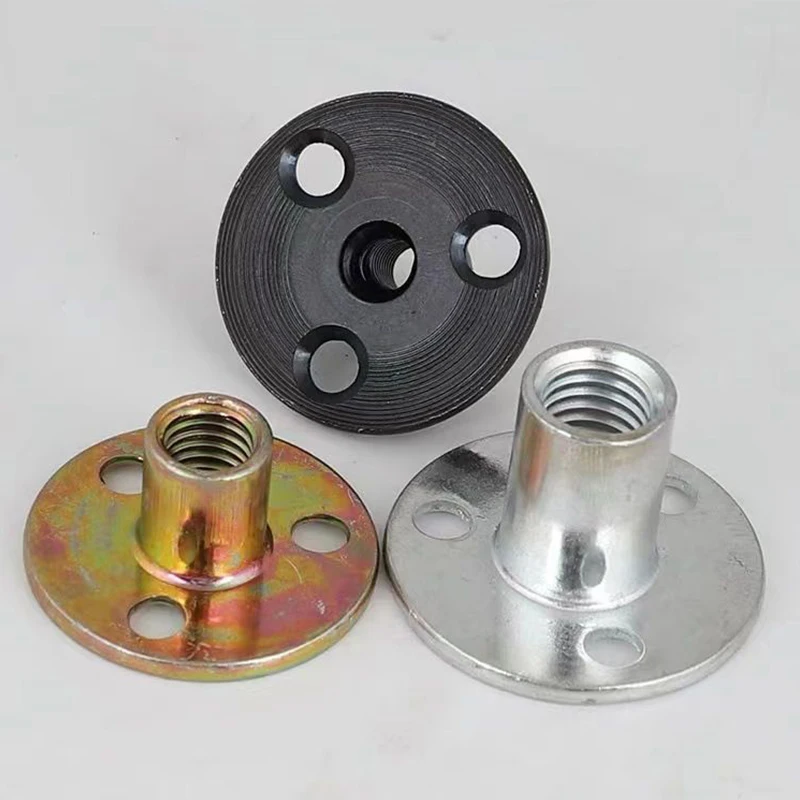 1pc M6/M8/M10/M12 zincato a tre fori piastra di ferro dado mobili in legno stecca dado di bloccaggio divano piede blocco strumento accessori