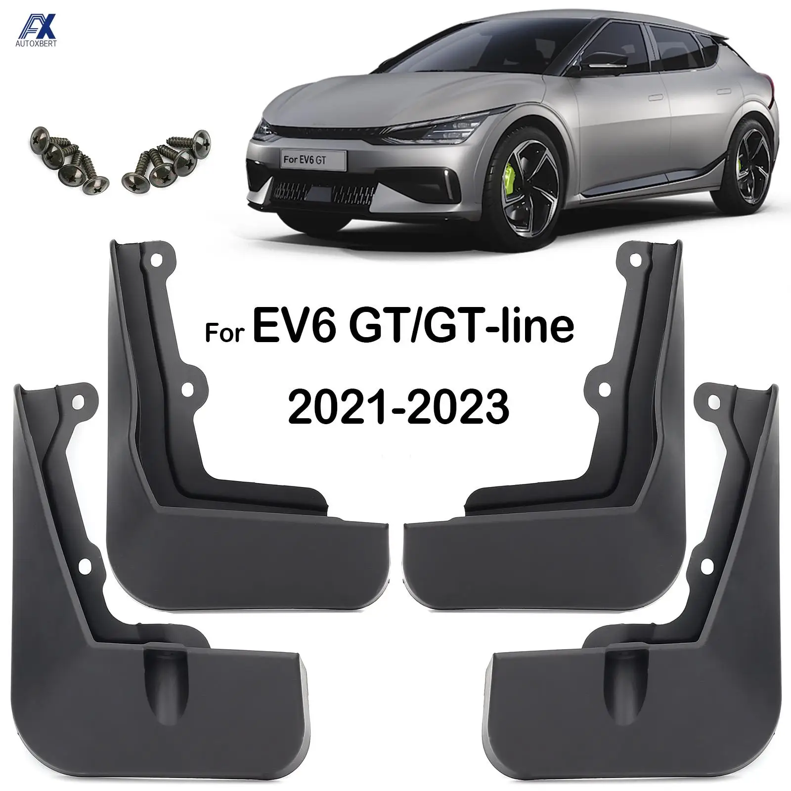 Set Car Mudflaps For Kia EV6 GT-Line GT Line CV EV 2021 2022 2023 Mud Flaps Splash Guard Mudguards Front Rear Molded