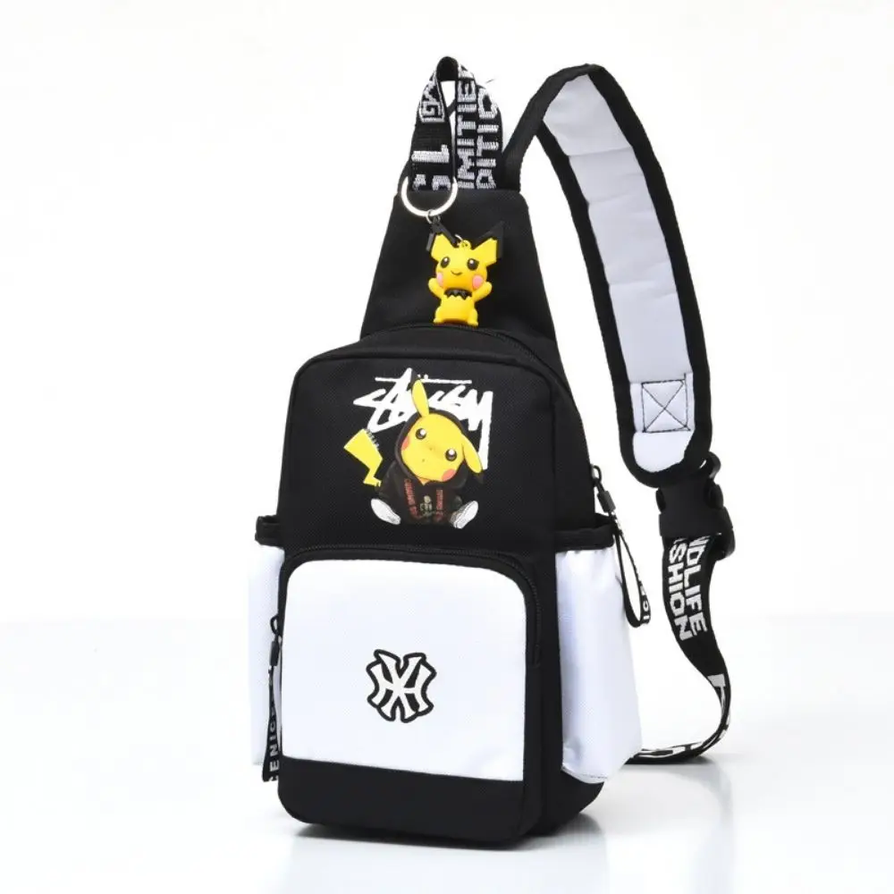 Bolso de hombro de pokémon para hombres y mujeres, bolso de pecho de lona para jóvenes, pikachu deportivo de bolso cruzado, bols