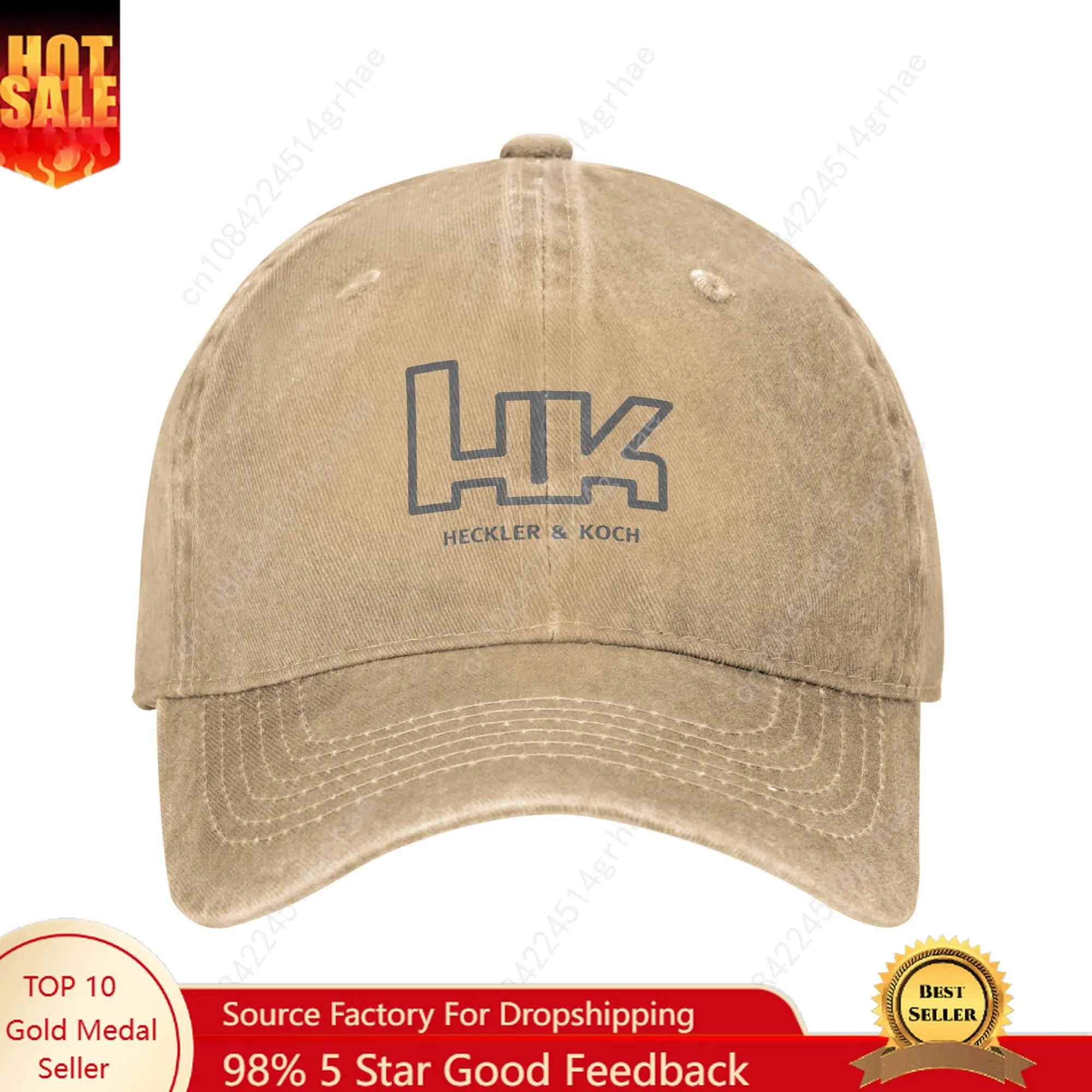 

Heckler and Koch Firearms Sun Baseball Cap Grey Dark Couple Custom DIY Hip Hop Hats y2k Retro Running Hippie Dropshipping Caps